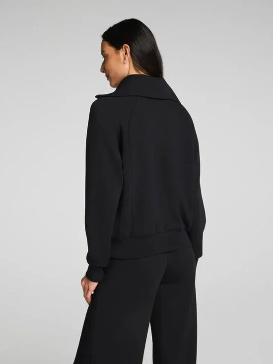 SPANX AirEssentials Half Zip Oversized Fit Top in Very Black Size 3X - Picture 2 of 8